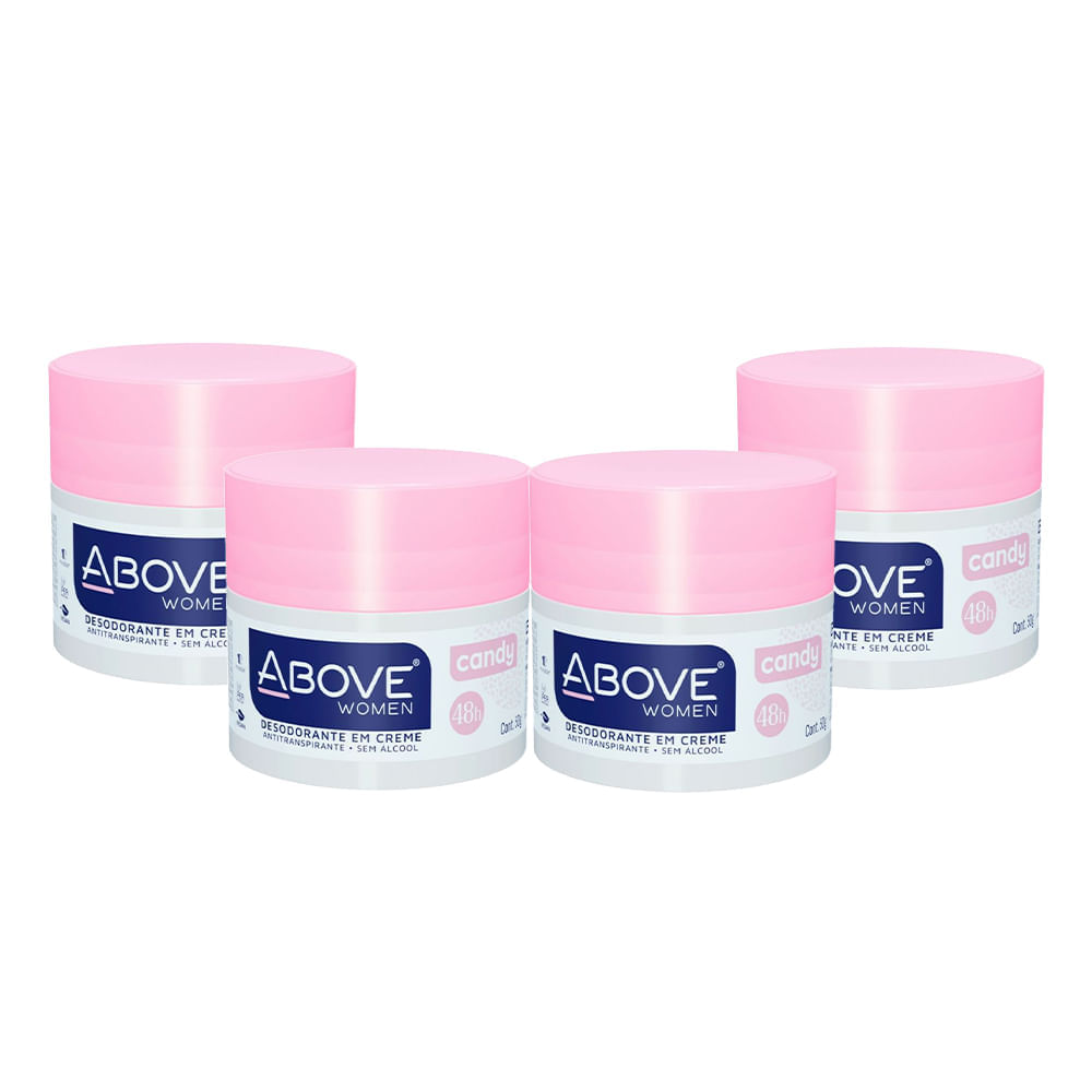 Kit Desodorante Em Creme Above Candy 50g - 4 Unidades