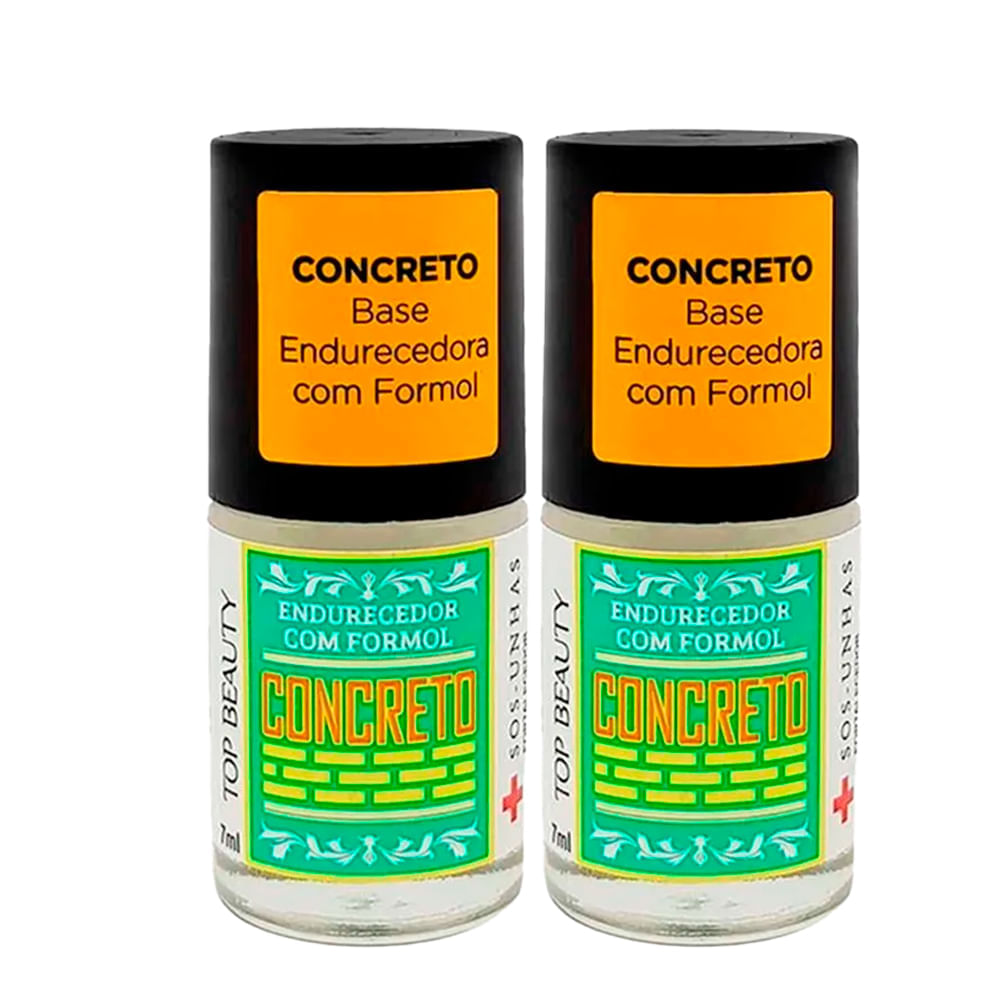 Kit Esmalte De Tratamento Top Beauty SOS Unhas Concreto - 2 Unidades