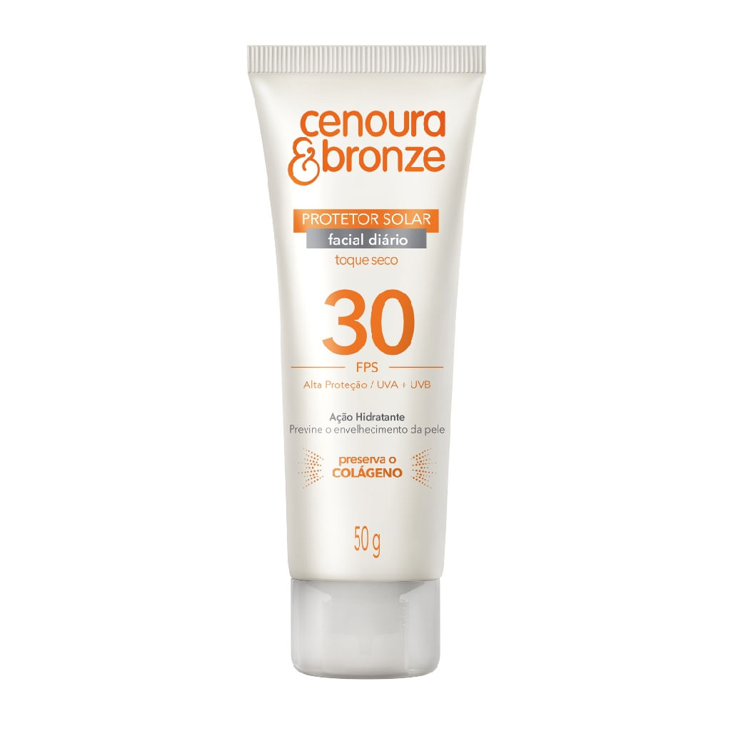 Protetor Solar Facial Cenoura & Bronze FPS30 com 50g
