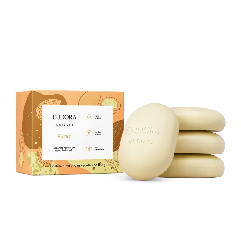 Kit Sabonete Vegetal Em Barra Instance Karite Eudora 4x80g