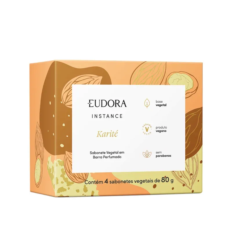 Kit Sabonete Vegetal em Barra Instance Karite Eudora 4x80g