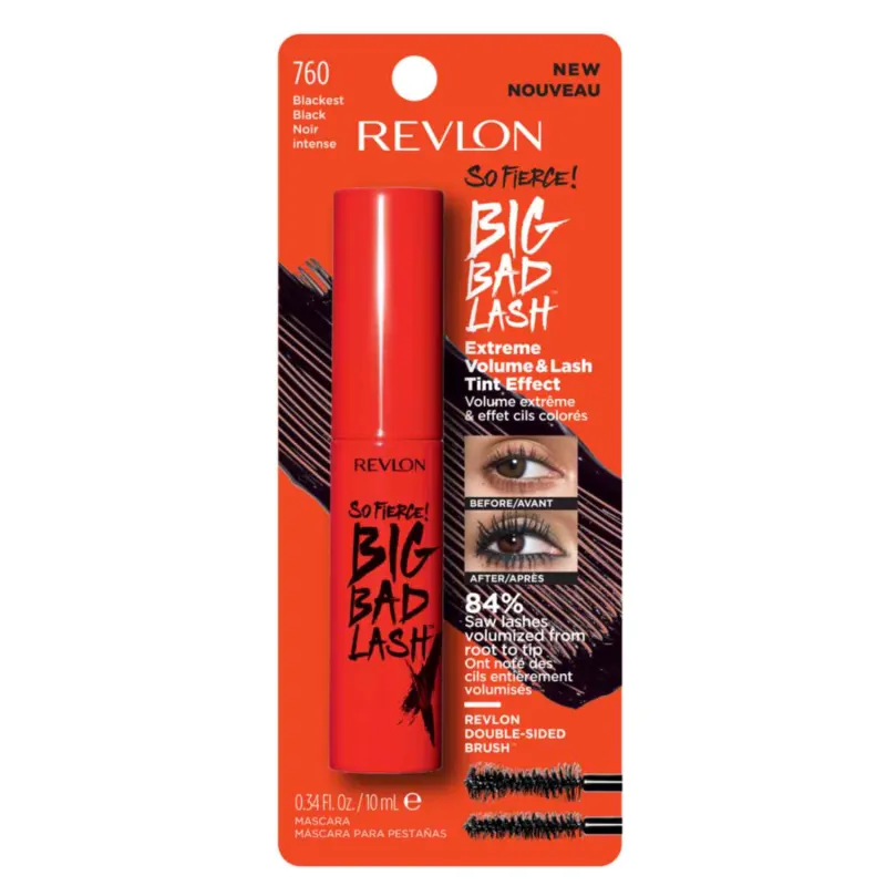 Máscara De Cilios Big Bad Lash Blackest Black 760 Revlon 10ml