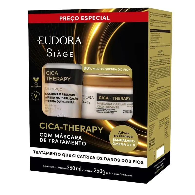 Kit Eudora Siàge Cica-therapy Shampoo 250ml + Máscara 250g
