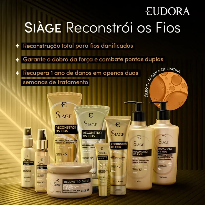 CC Cream Eudora Siàge Reconstrói os Fios 100ml