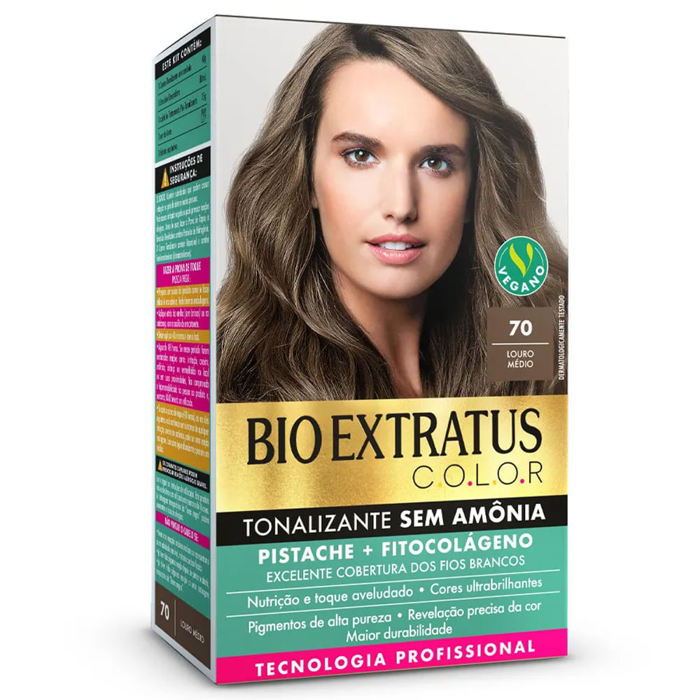 Tonalizante Sem Amônia Bio Extratus Color Louro Médio 70