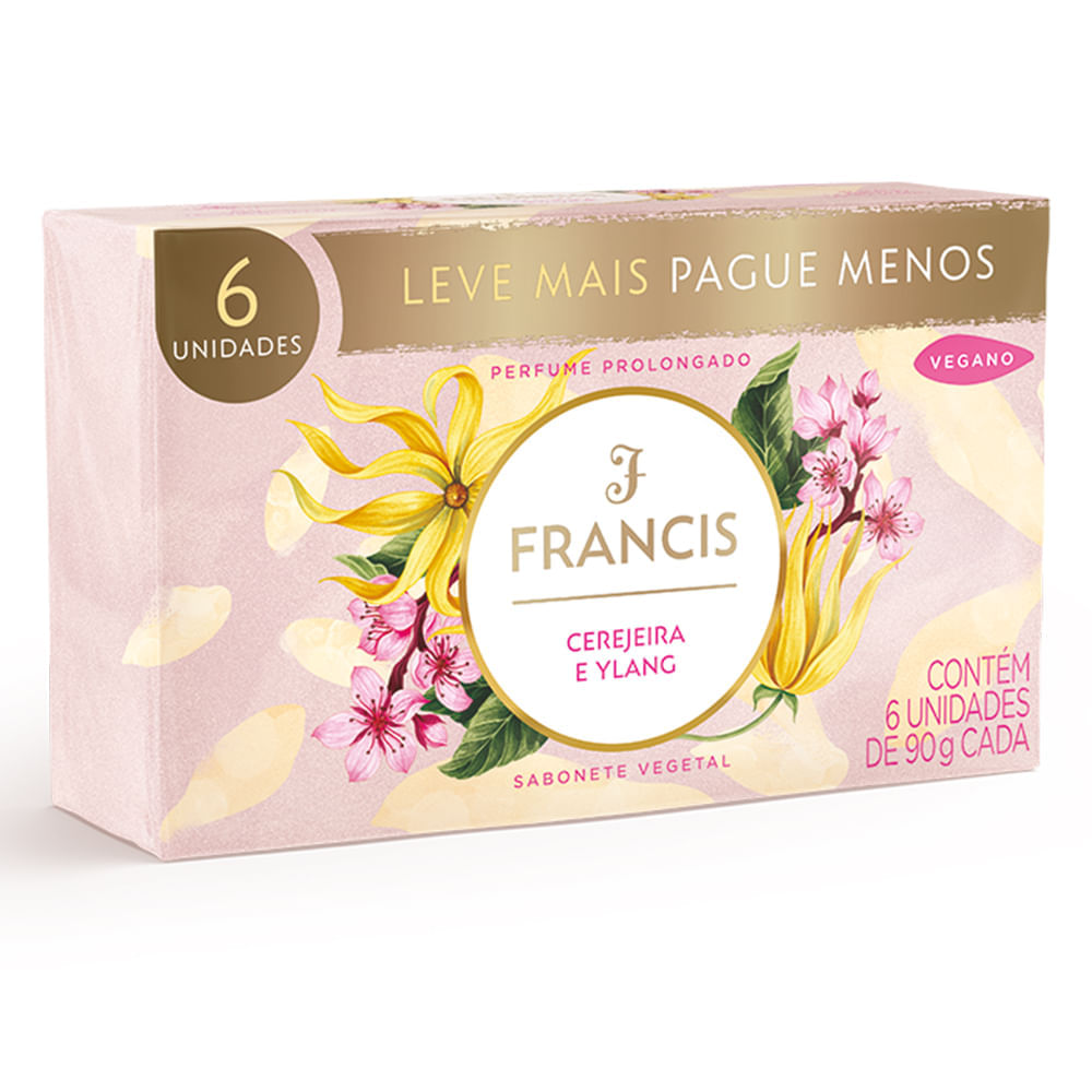Kit Sabonete Em Barra Francis Cerejeira E Ylang 90g 6 Unidades