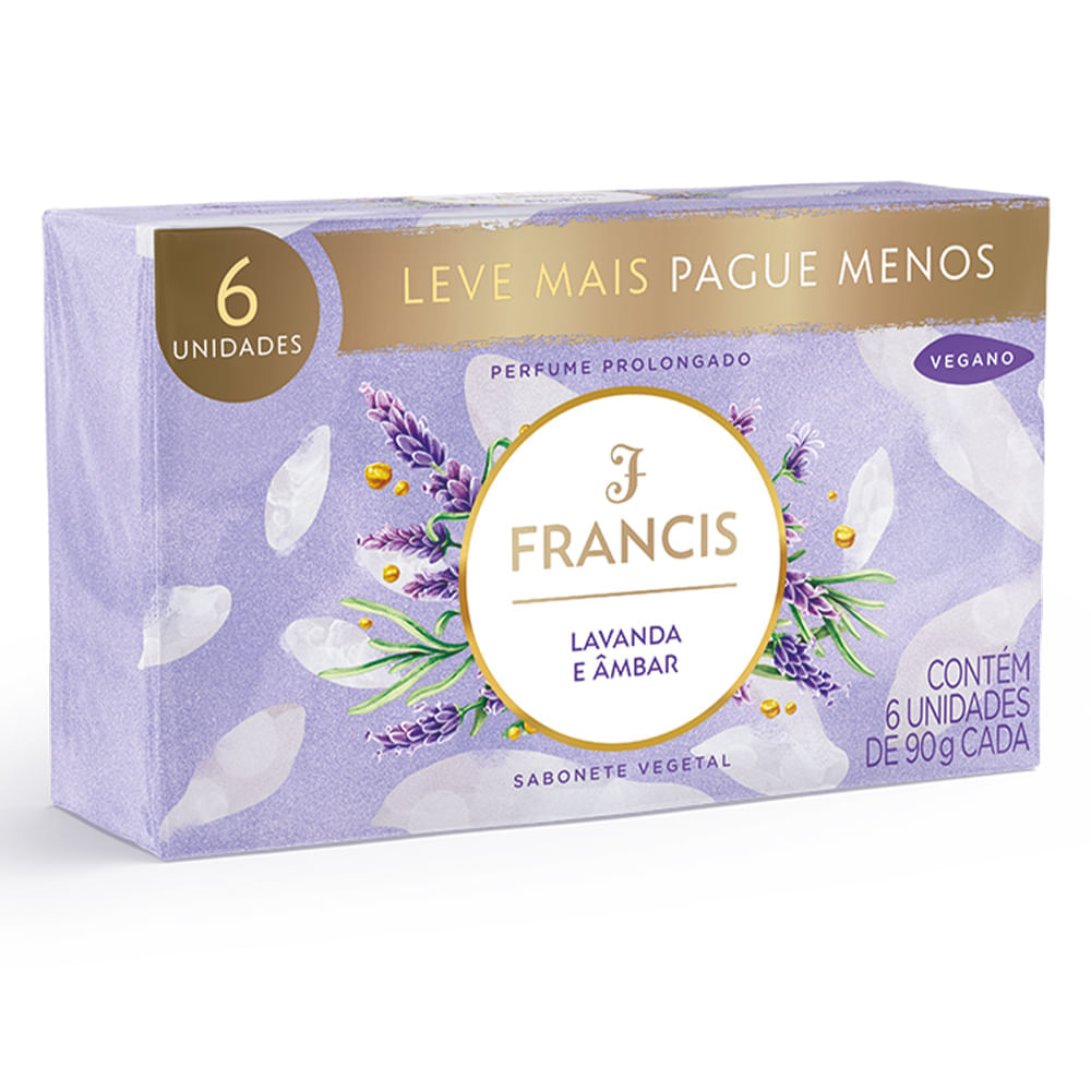 Kit Sabonete Francis Lavanda e Âmbar 90g 6 Unidades