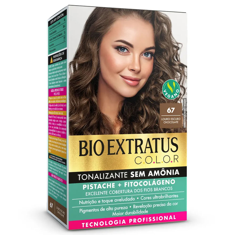 Tonalizante Sem Amônia Bio Extratus Color Louro Escuro Chocolate 67
