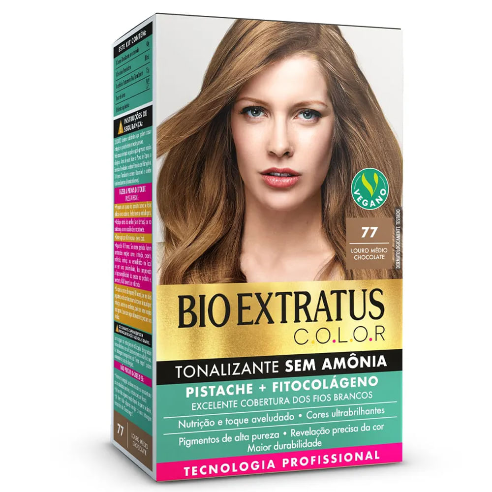 Tonalizante Sem amônia Bio Extratus Color Louro Médio Chocolate 77