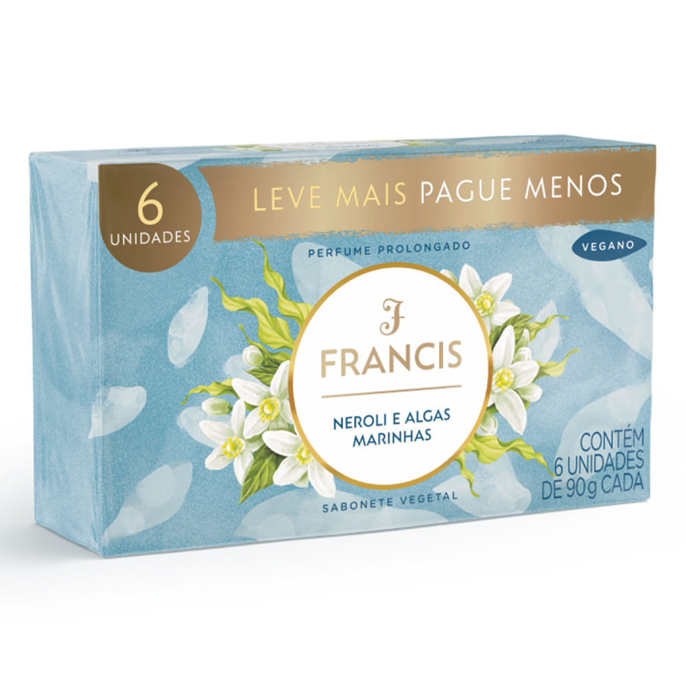 Kit Sabonete Em Barra Francis Neroli E Algas Marinhas 90g 6 Unidades