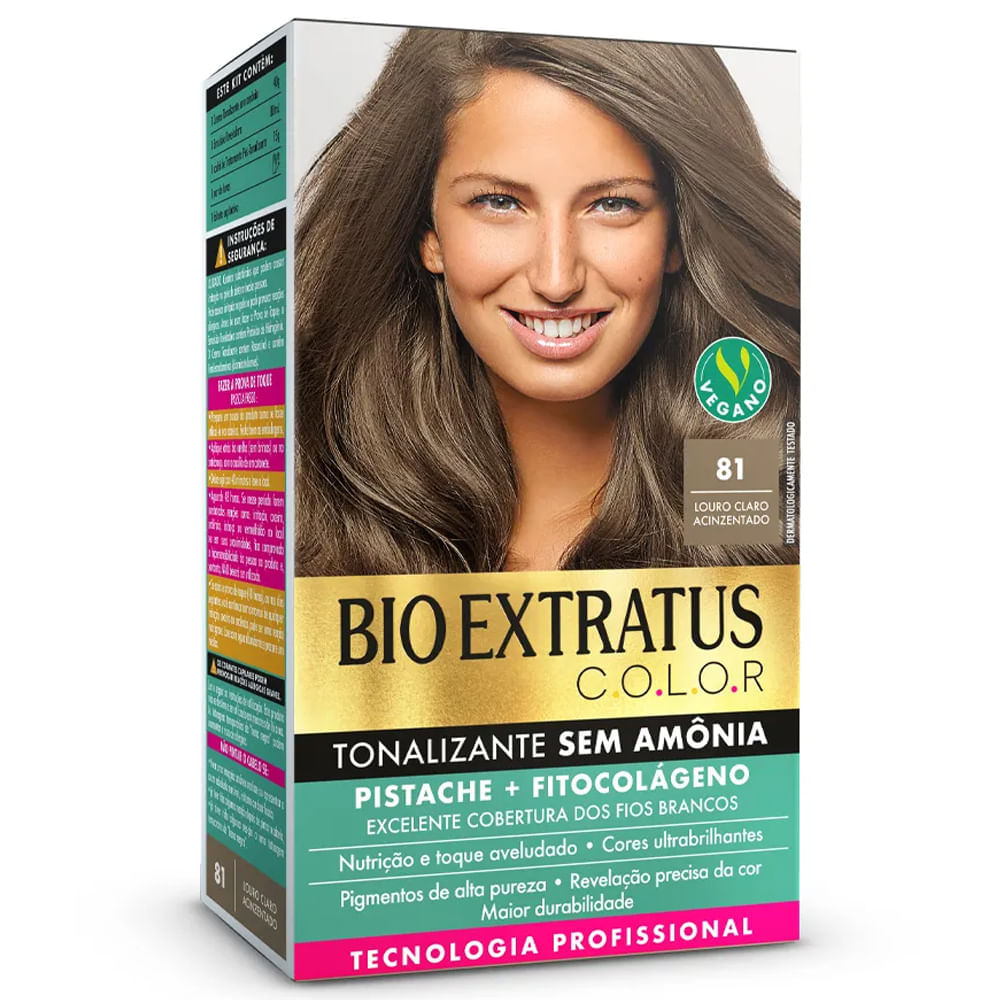Tonalizante Sem Amônia Bio Extratus Color Louro Claro Acinzentado 81