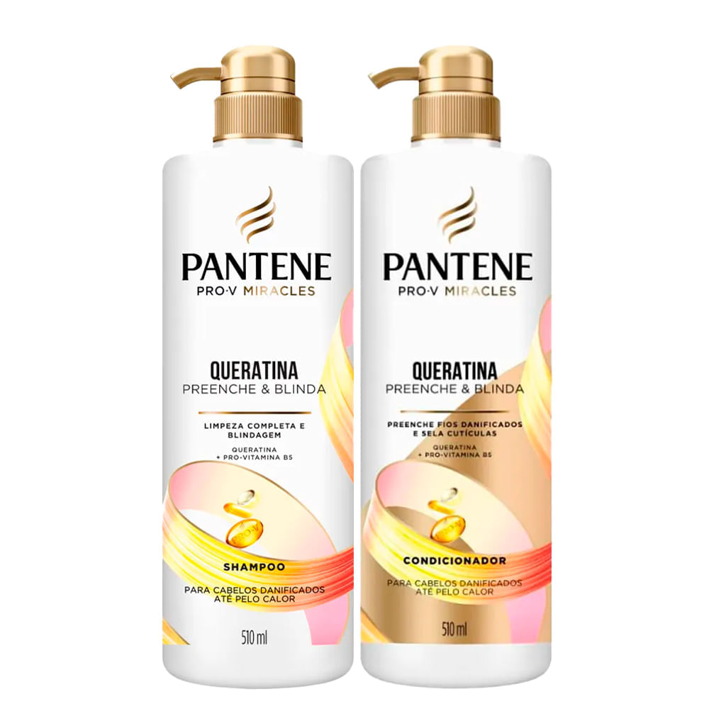 Kit Shampoo + Condicionador Pantene Pro-v Miracles Queratina 510ml