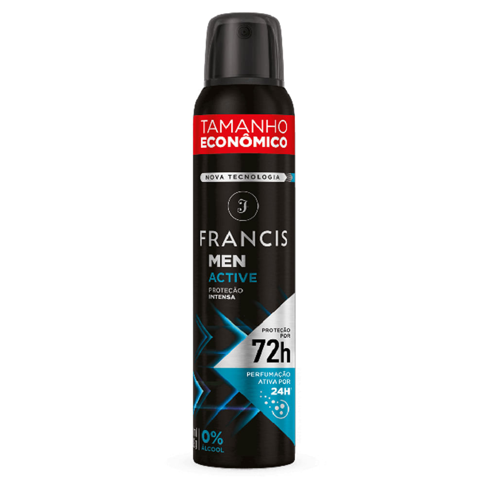 Desodorante Aerossol Francis Men Active Azul 200ml
