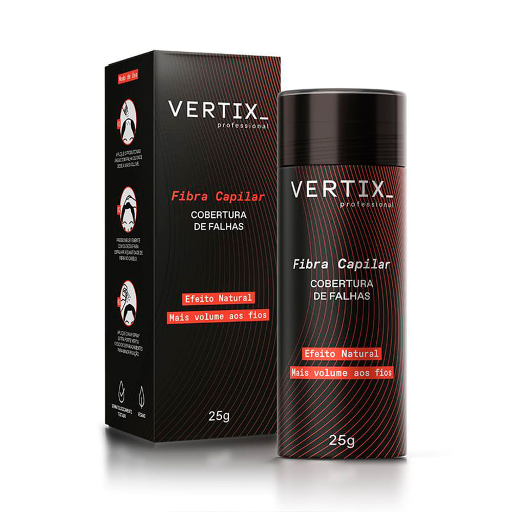 Fibra Capilar Vertix Coberturas De Falhas Castanho Escuro 25g