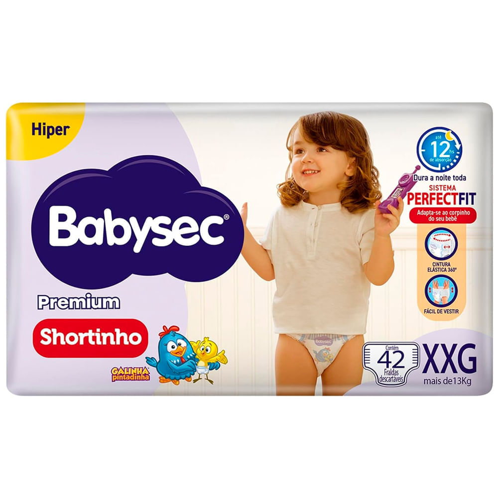 Fralda Descartável Babysec Galinha Pintadinha Hiper Tamanho XXG 42 Unidades