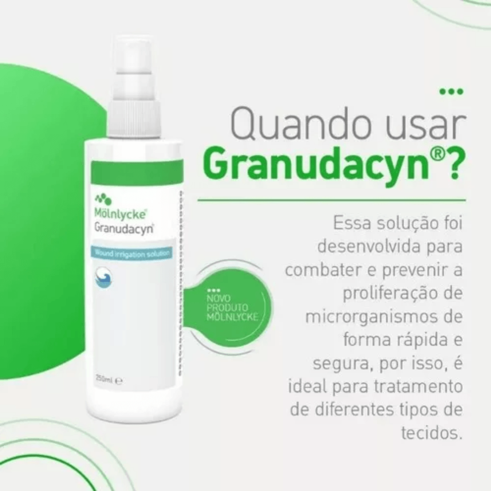 Granudacyn Solução Spray Limpeza De Feridas 250ml Molnlycke