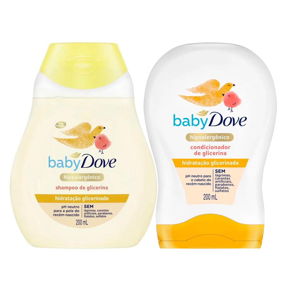 Kit Shampoo E Condicionador Baby Dove Hidratação Glicerinada 200ml