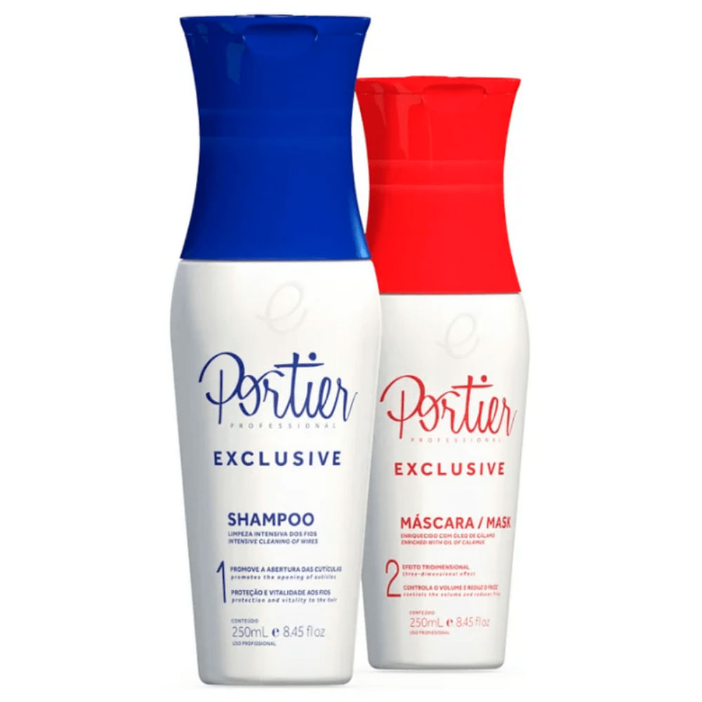 Kit Escova Progressiva Portier Exclusive Shampoo + Máscara 250ml