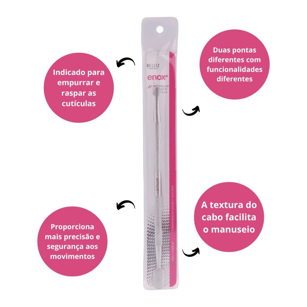 Empurrador e Raspador de Cutícula Enox