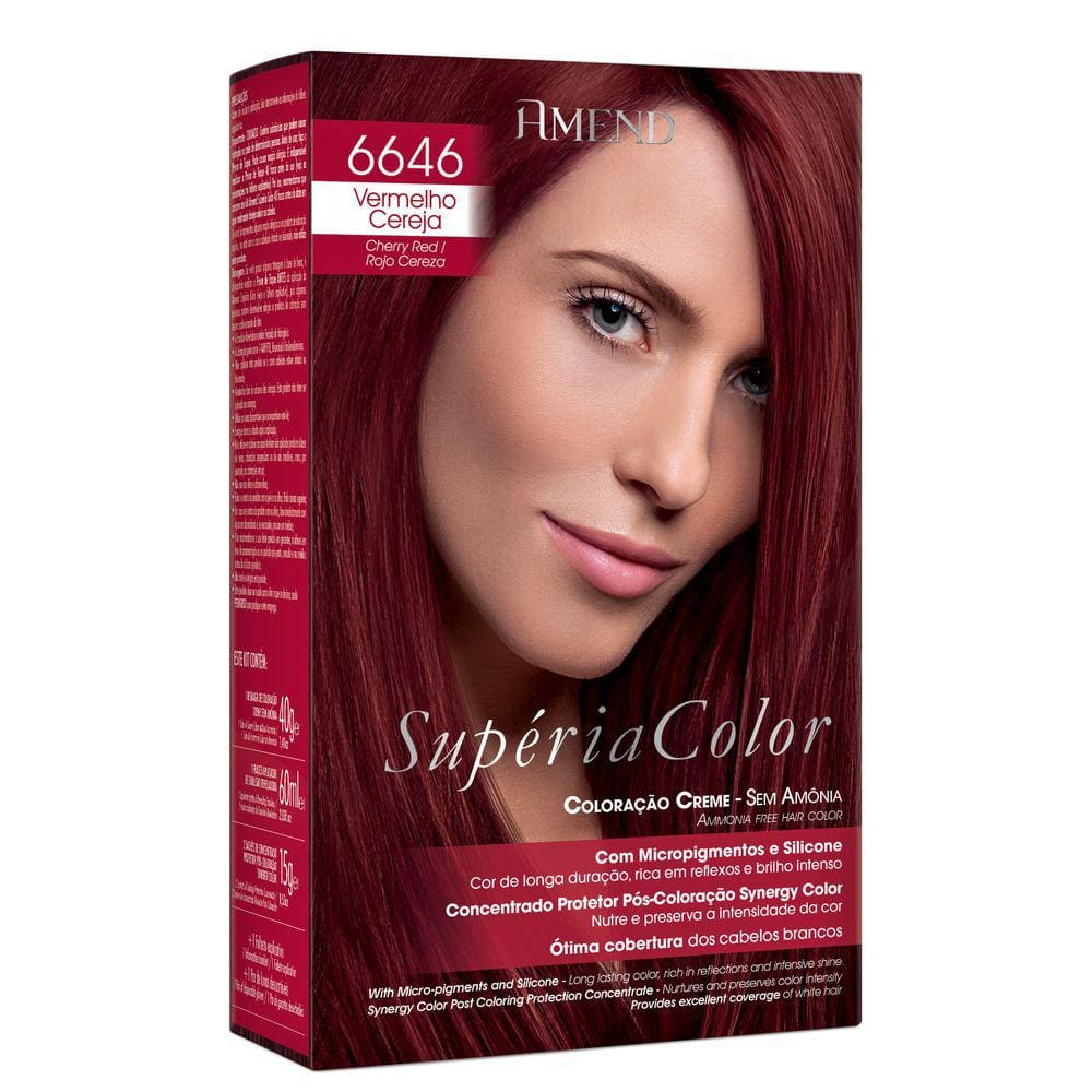 Tonalizante Amend Supéria Color Sem Amônia Cor:6646 Vermelho Cereja