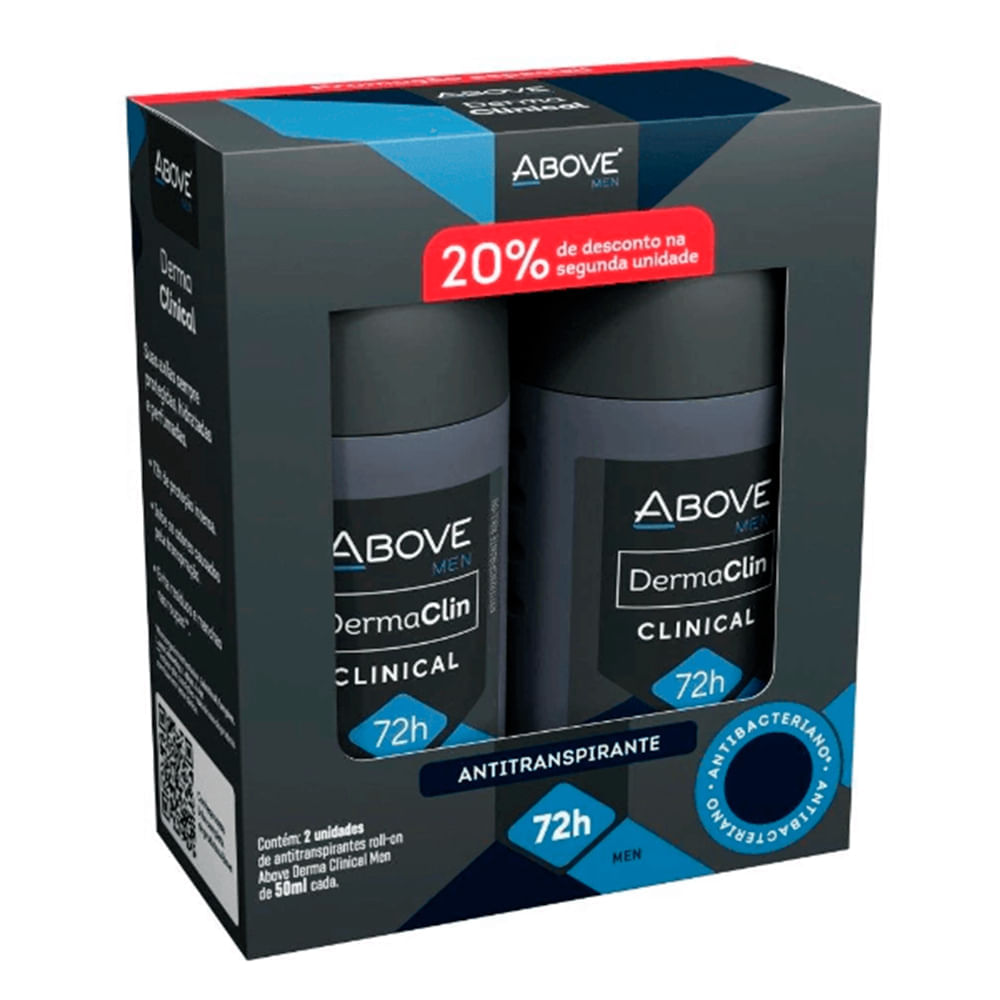 Kit Desodorante Roll On Above Derma Cinical Men 2 Unidades 50ml
