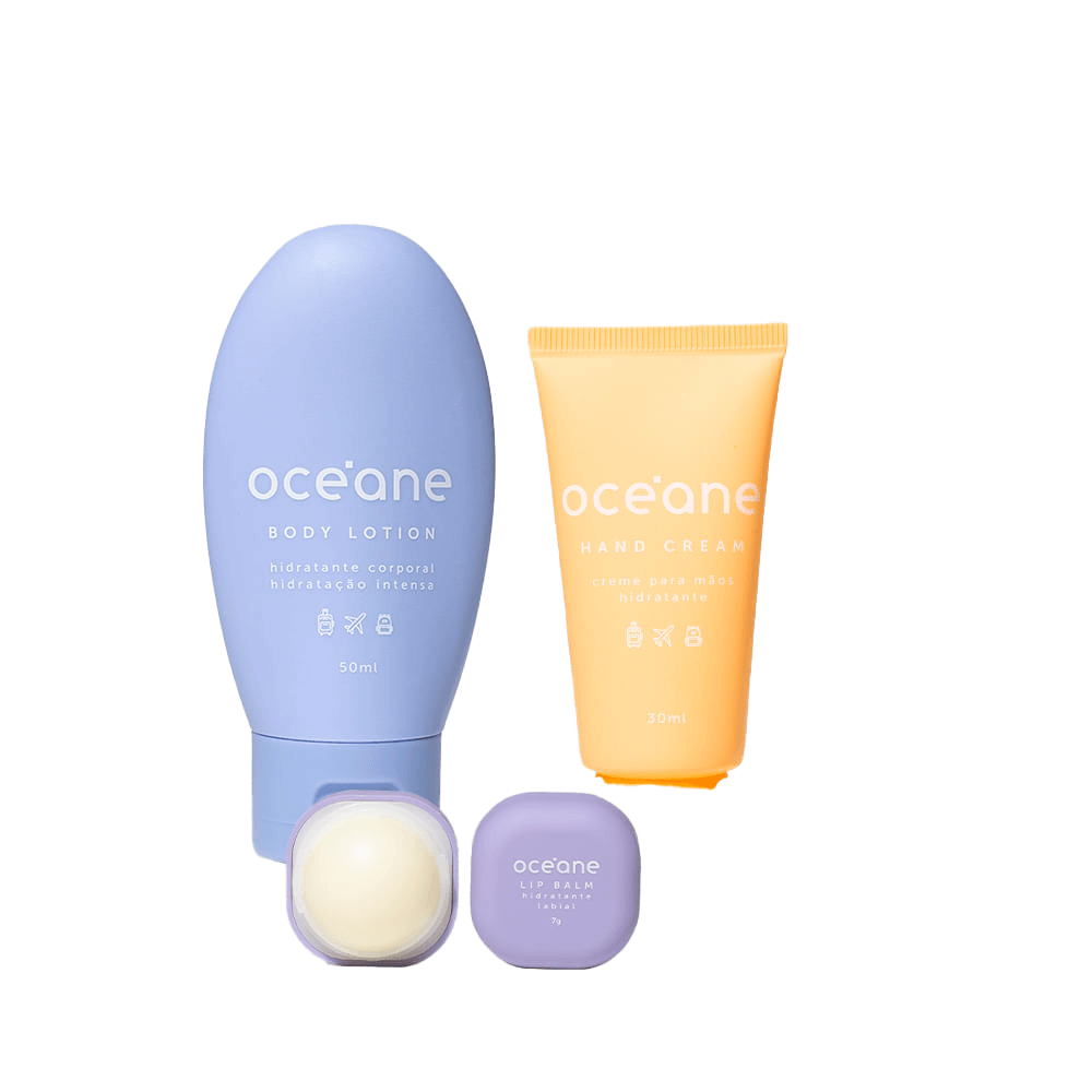 Kit Creme Para Mãos + Hidratante Labial + Hidratante Corporal Travel