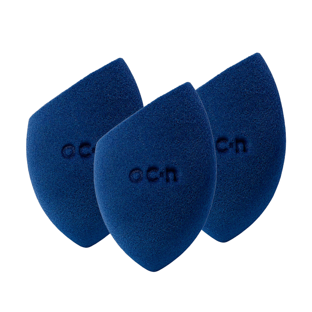 Esponja De Maquiagem Flat Blend Océane Purple Azul 3 Unidades