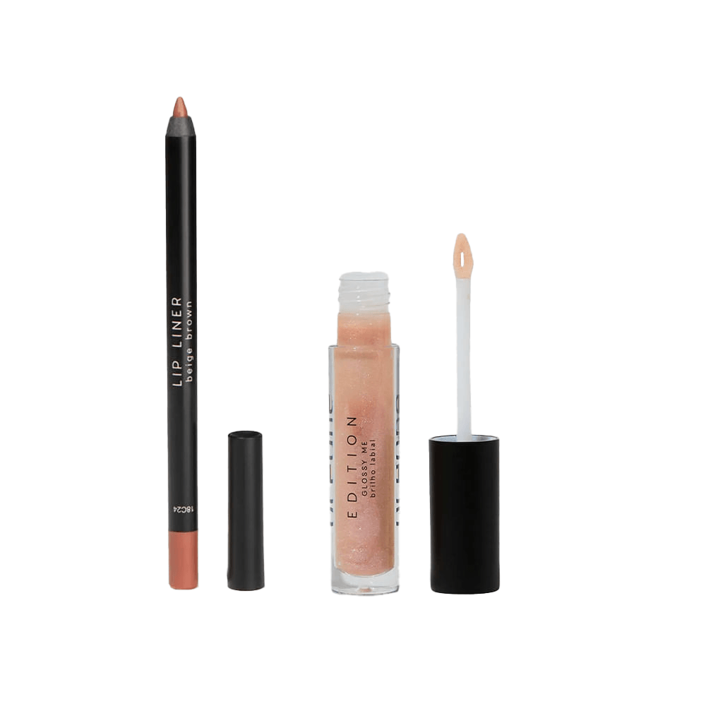 Kit Lápis De Contorno Labial Nude + Brilho Labial Transparente Océane Edition
