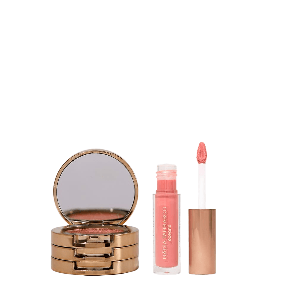 Kit Trio de Sombras 3 To Go Pallete Dazzle + Brilho Labial Luxe Nádia Tambasco By Océane