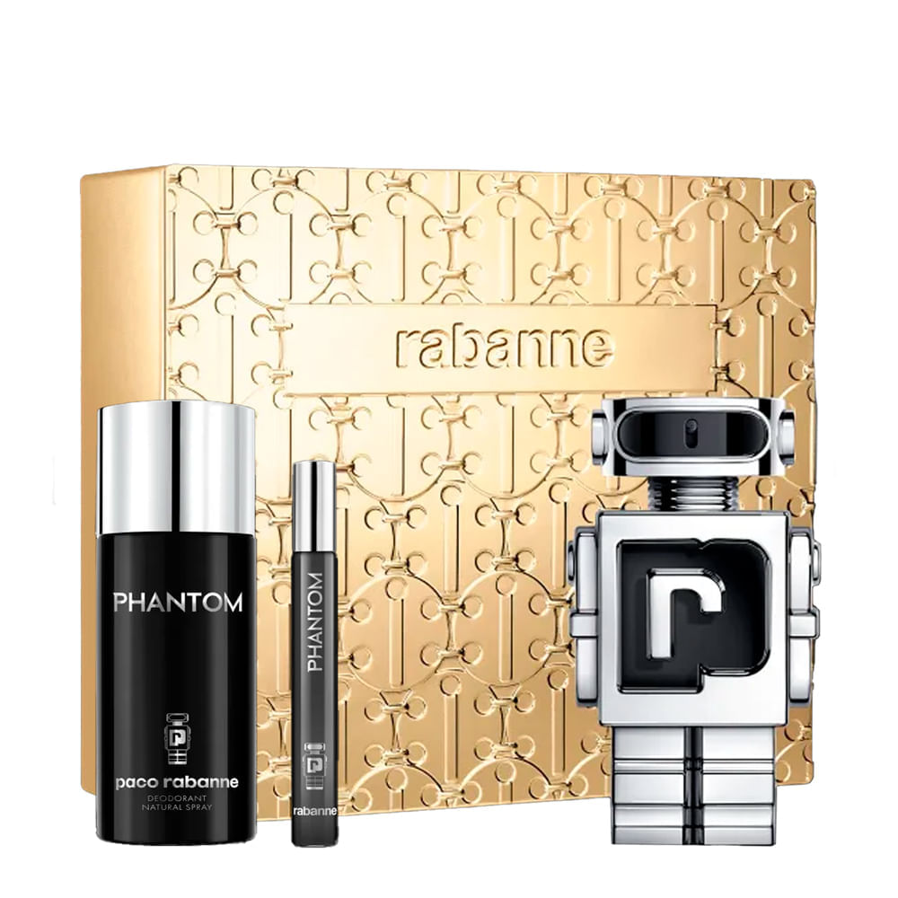 Kit Paco Rabanne Phantom Edt 100ml + Desodorante 150ml + Travel Size 10ml