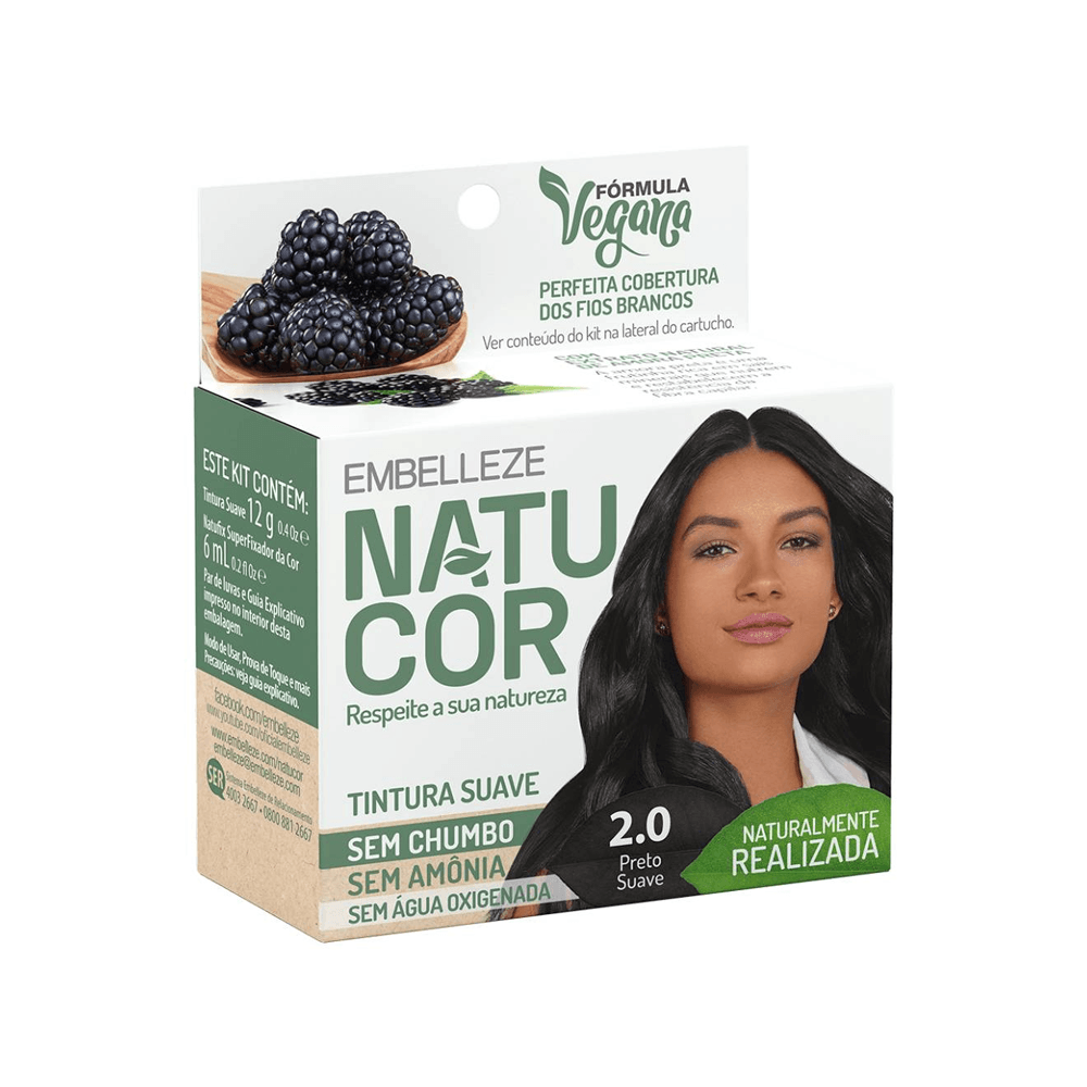 Tintura Natucor Cor:2.0 Preto Suave