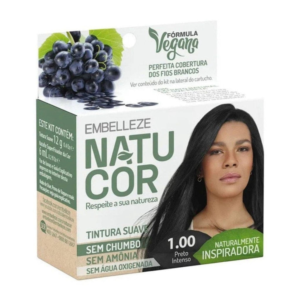 Tintura Natucor Cor:1.00 Preto Intenso