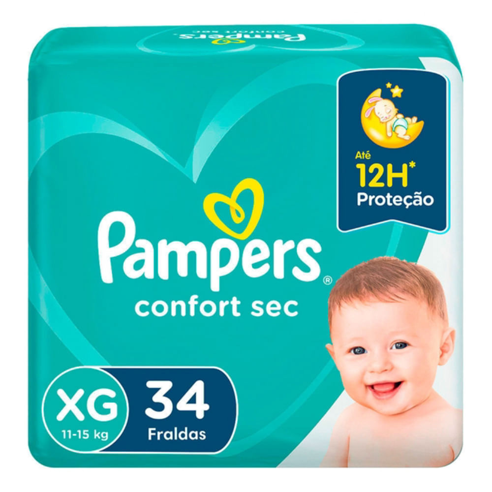 Fralda Pampers Conforte Sec Mega Xg 34Und