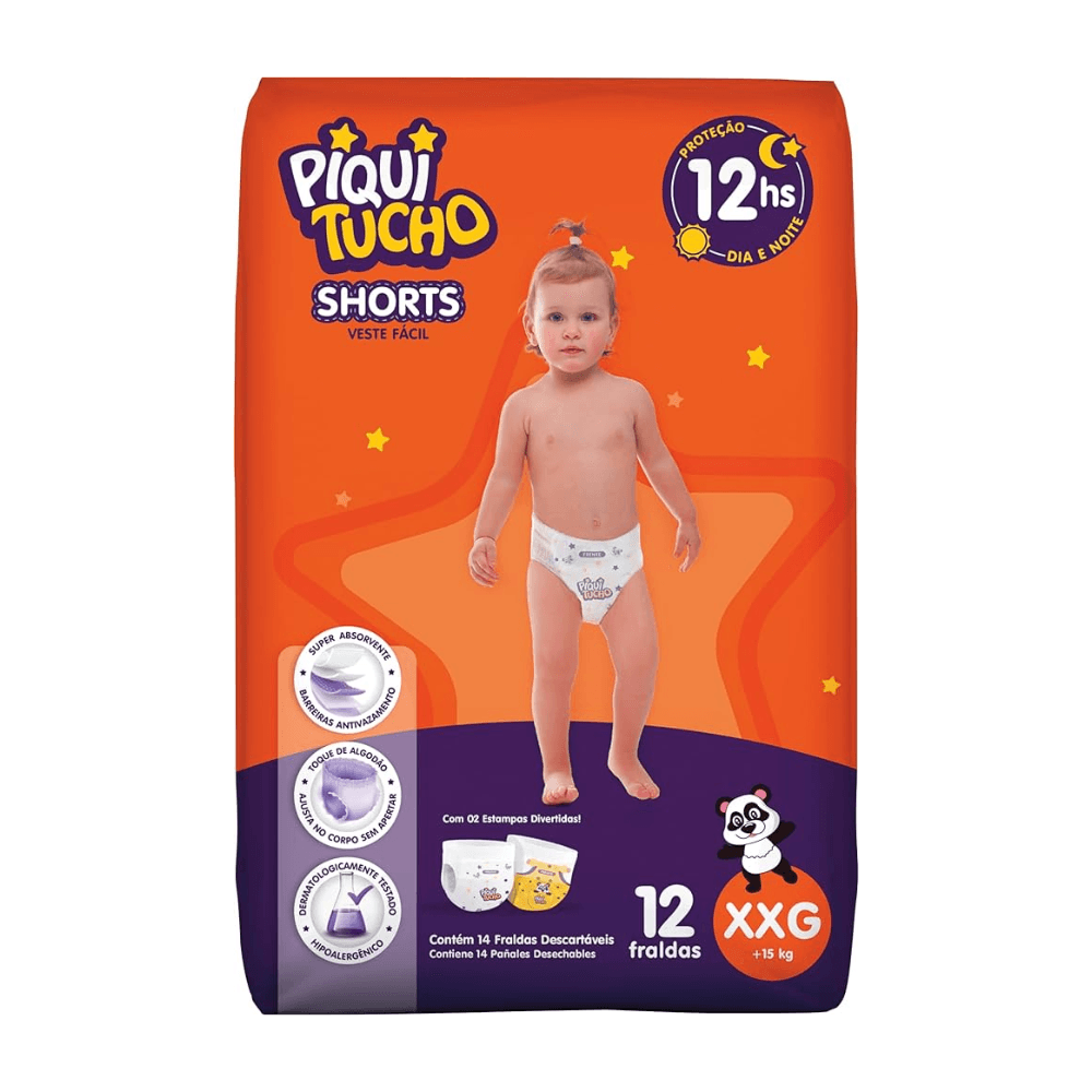 Fralda Shorts Piquitucho Jumbinho (Eeg) 12 Um