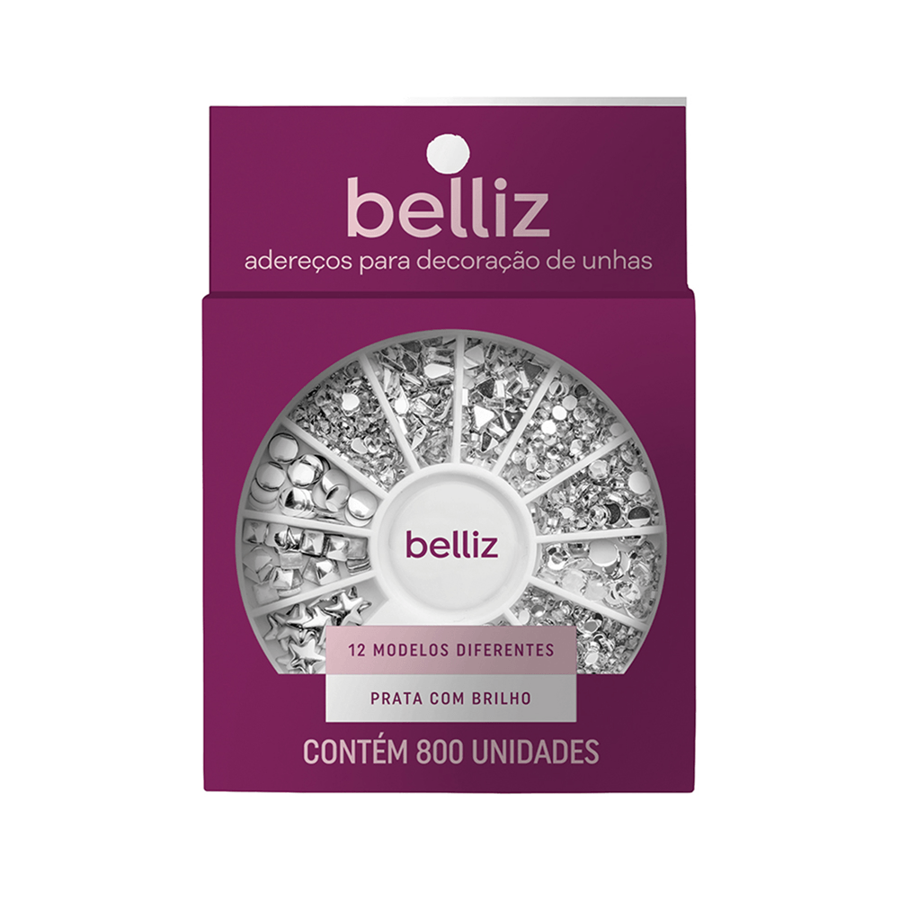 Adereços Para Decoração De Unhas Belliz Prata