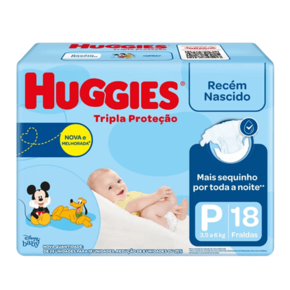 Fralda Huggies Tripla Protecao Jumbinho P 18 Unidades
