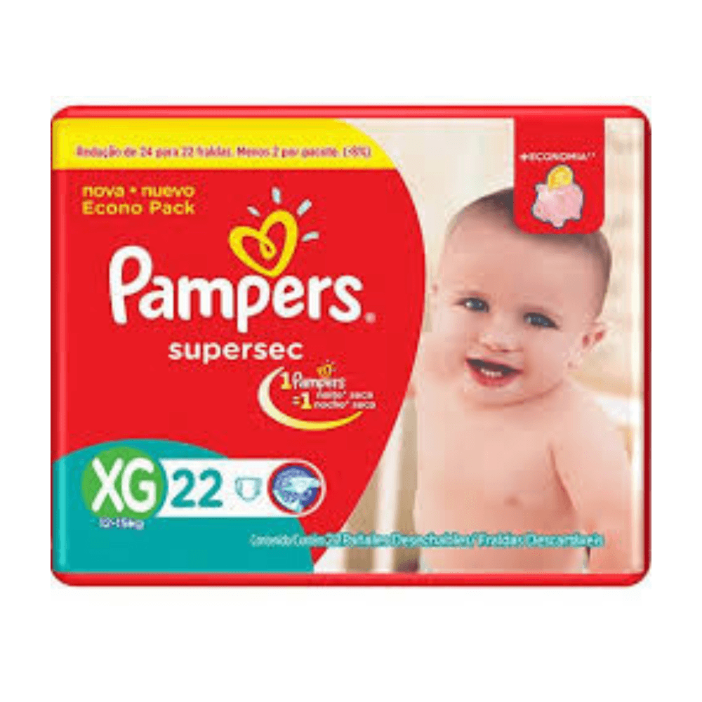 Fralda Supersec Pacotao ”Xg” Pampers Simples Pc22Un