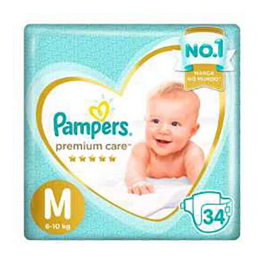 Fralda Pampers Premium Care Mega M 34Und