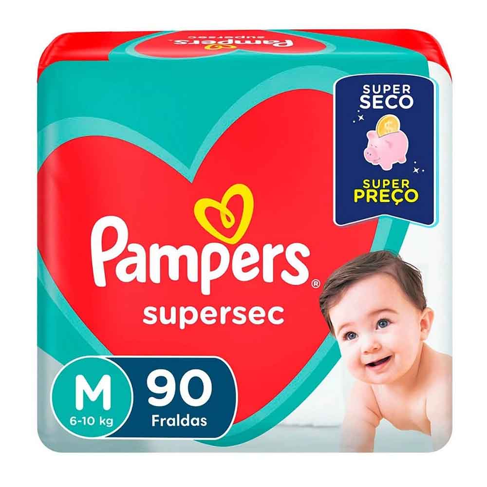 Fralda Pampers Super Sec Giga M 90Und