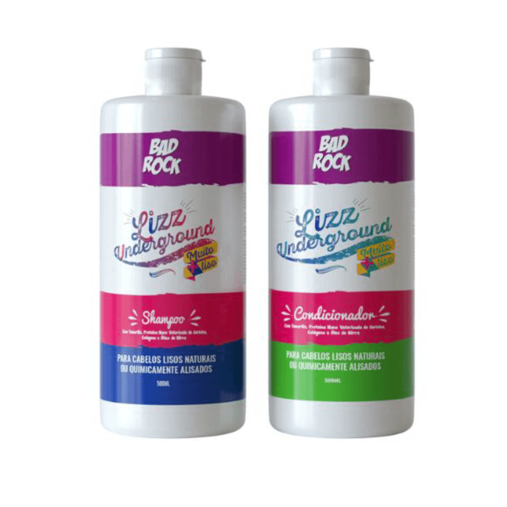 Bad Rock Lizz Underground - Kit Efeito Liso Duo 500g