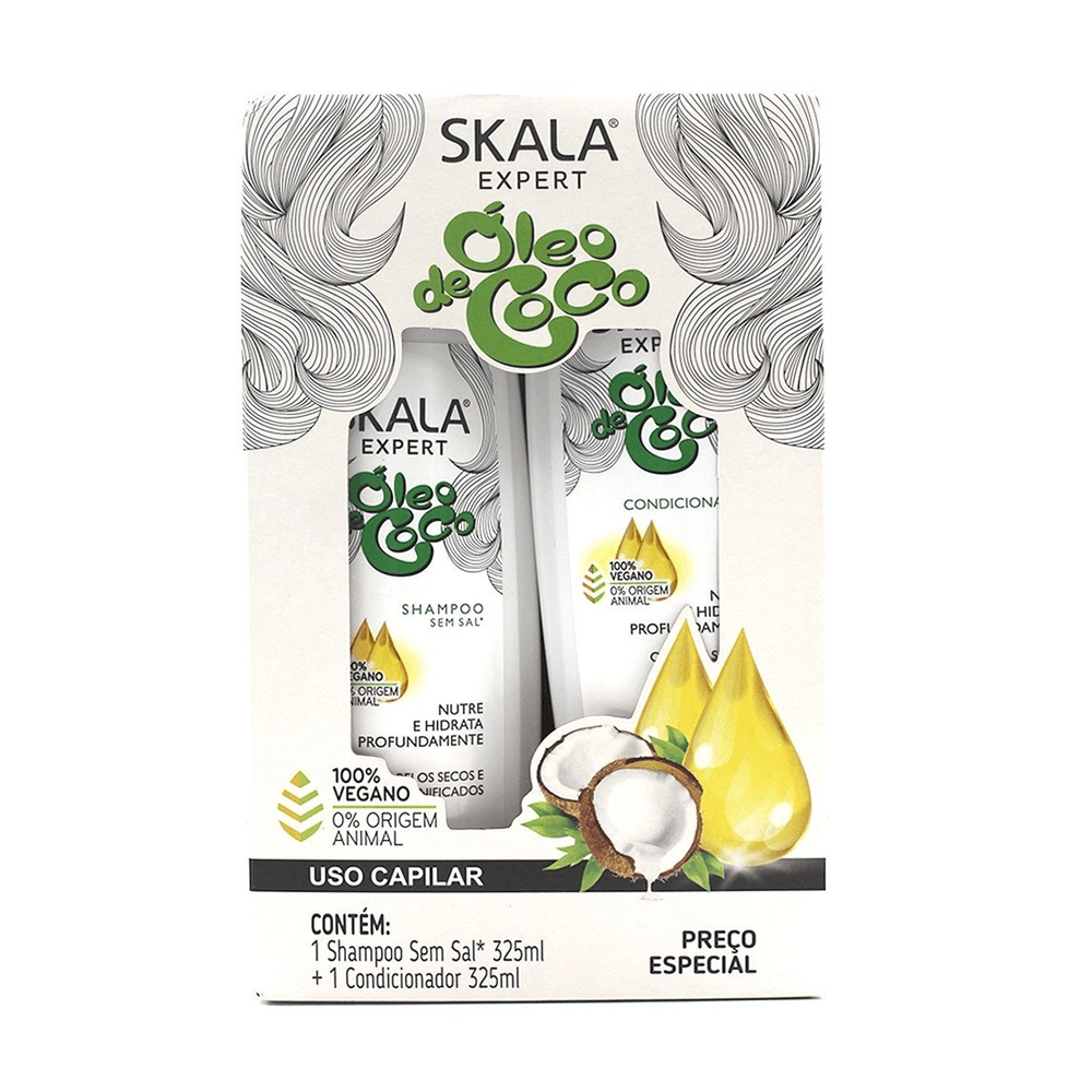 Kit Shampoo E Condicionador Óleo De Coco Skala 325ml