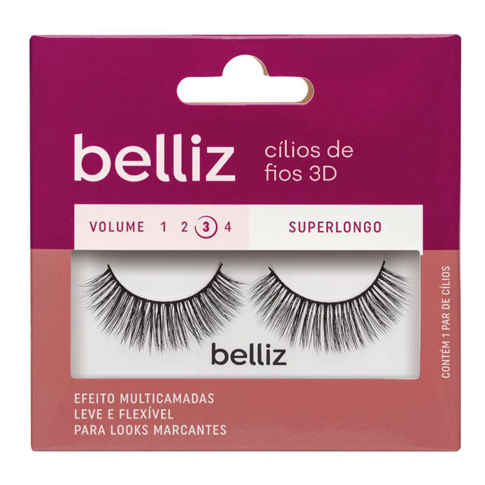 Cílios Belliz 3d Vol. 3 Superlongo - 208