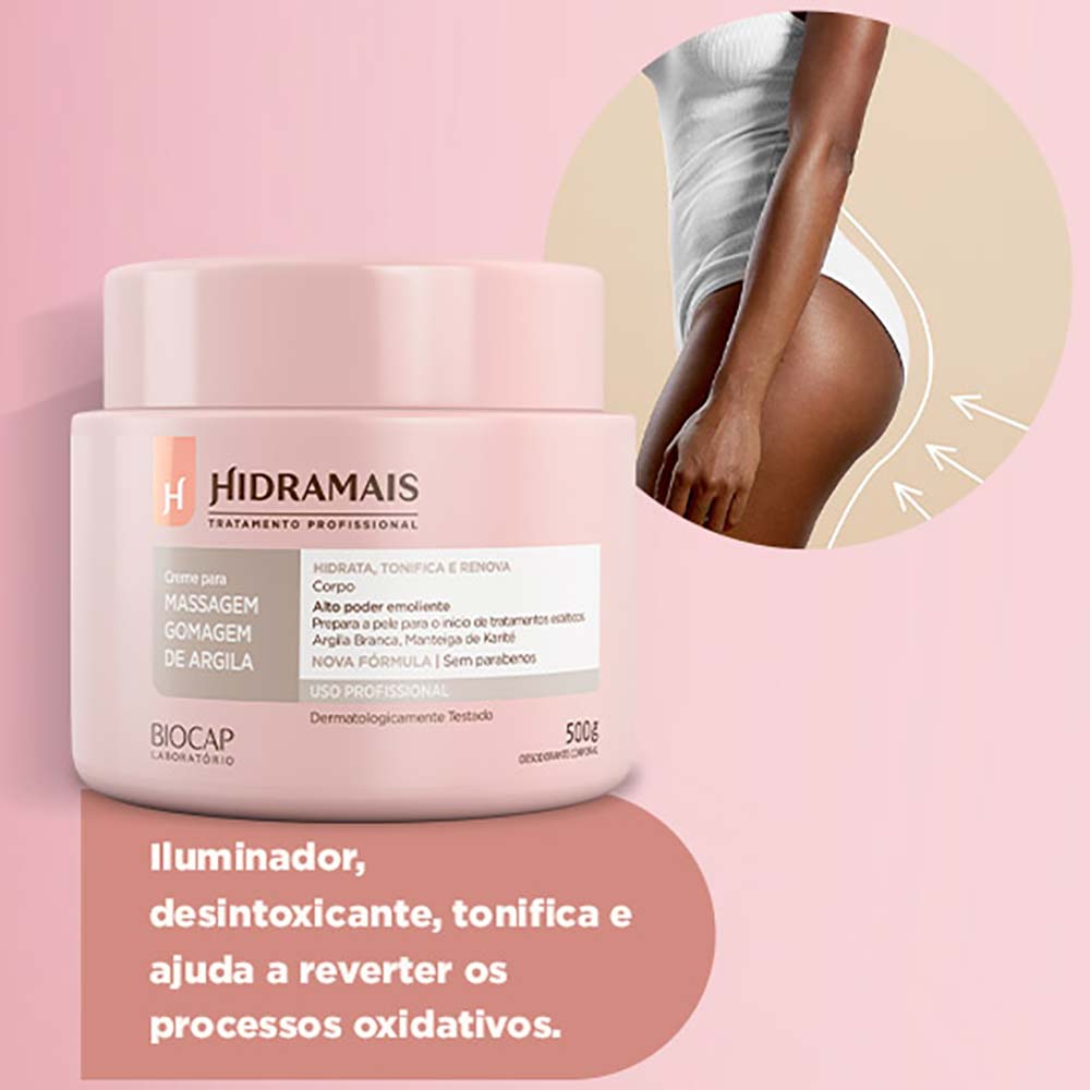 Creme para Massagem Gomagem de Argila Hidramais 500g