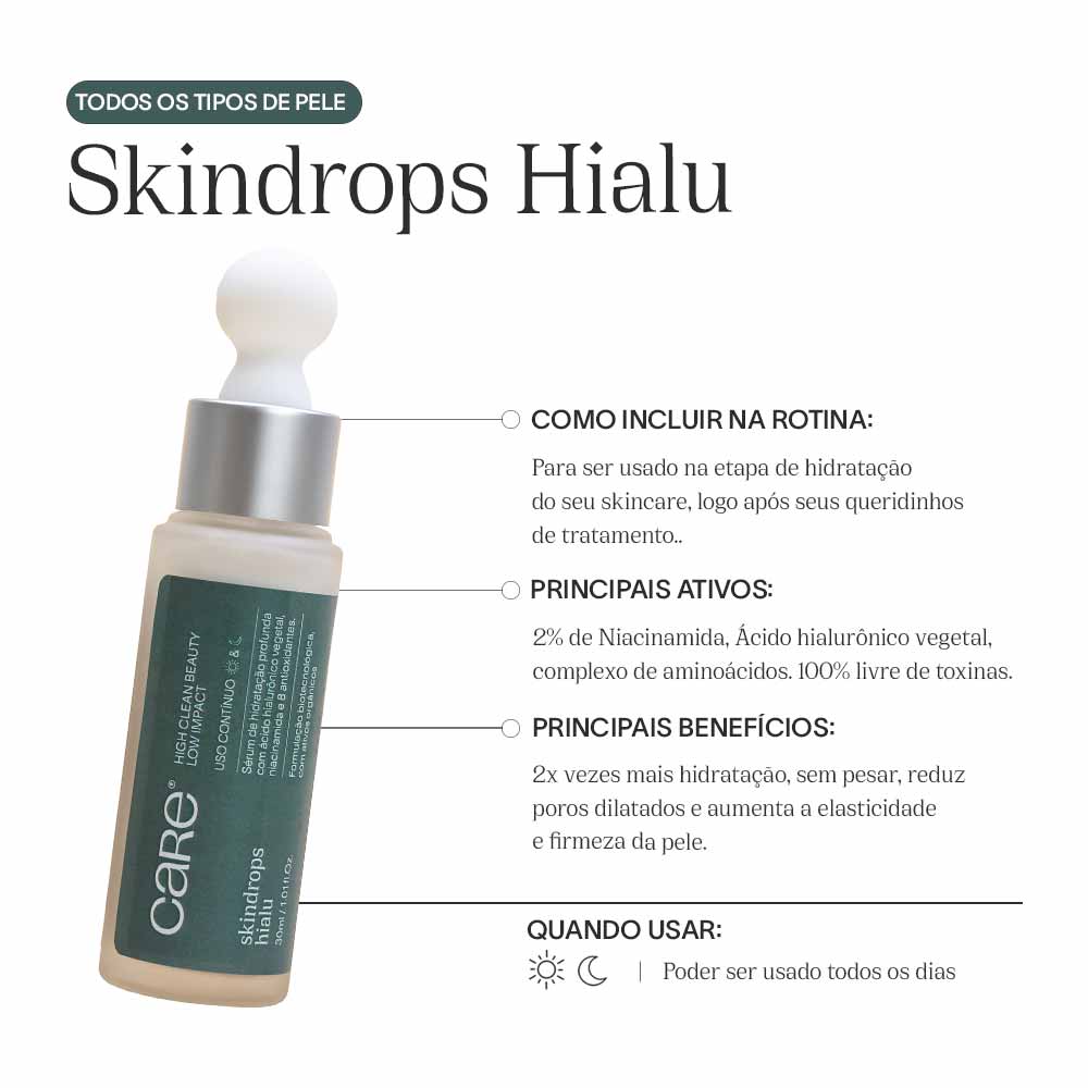 Sérum de Hidratação Profunda Care Natural Skindrops Hialu 30ml