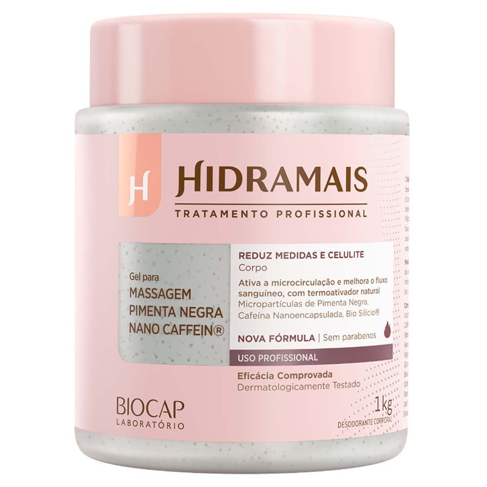 Gel Para Massagem Hidramais Pimenta Negra Caffein 1kg