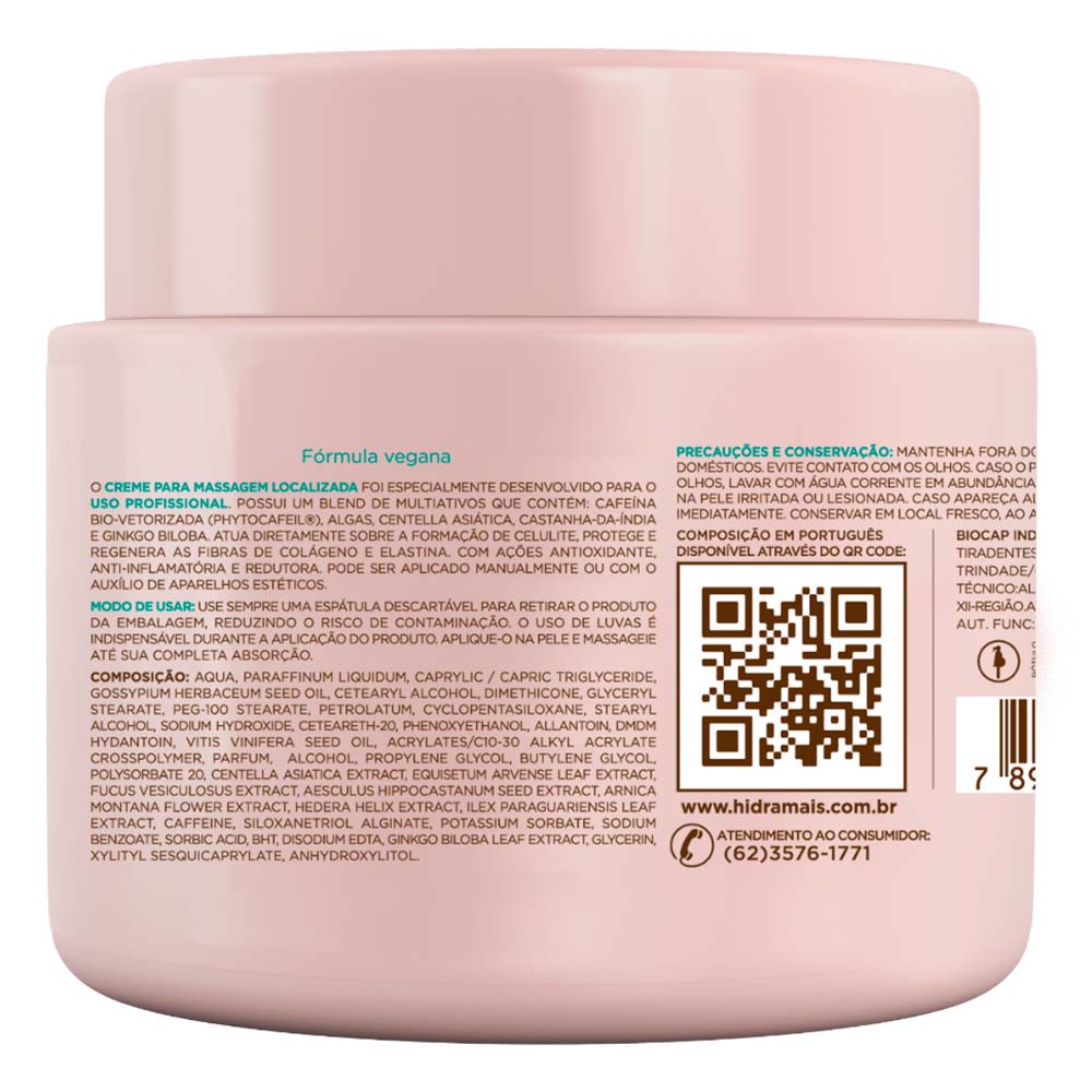Creme para Massagem Localizada Phytocafeil Hidramais 500g