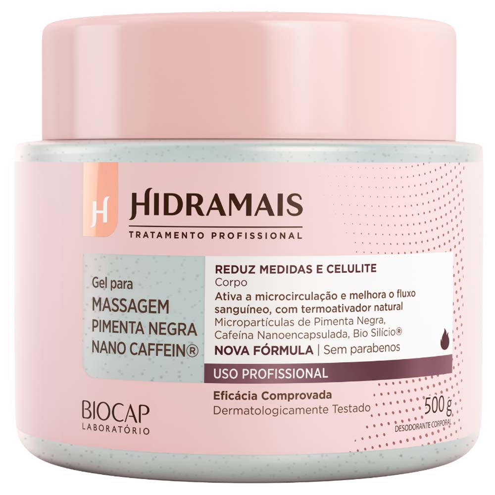 Gel Para Massagem Hidramais Pimenta Negra Caffein 500g