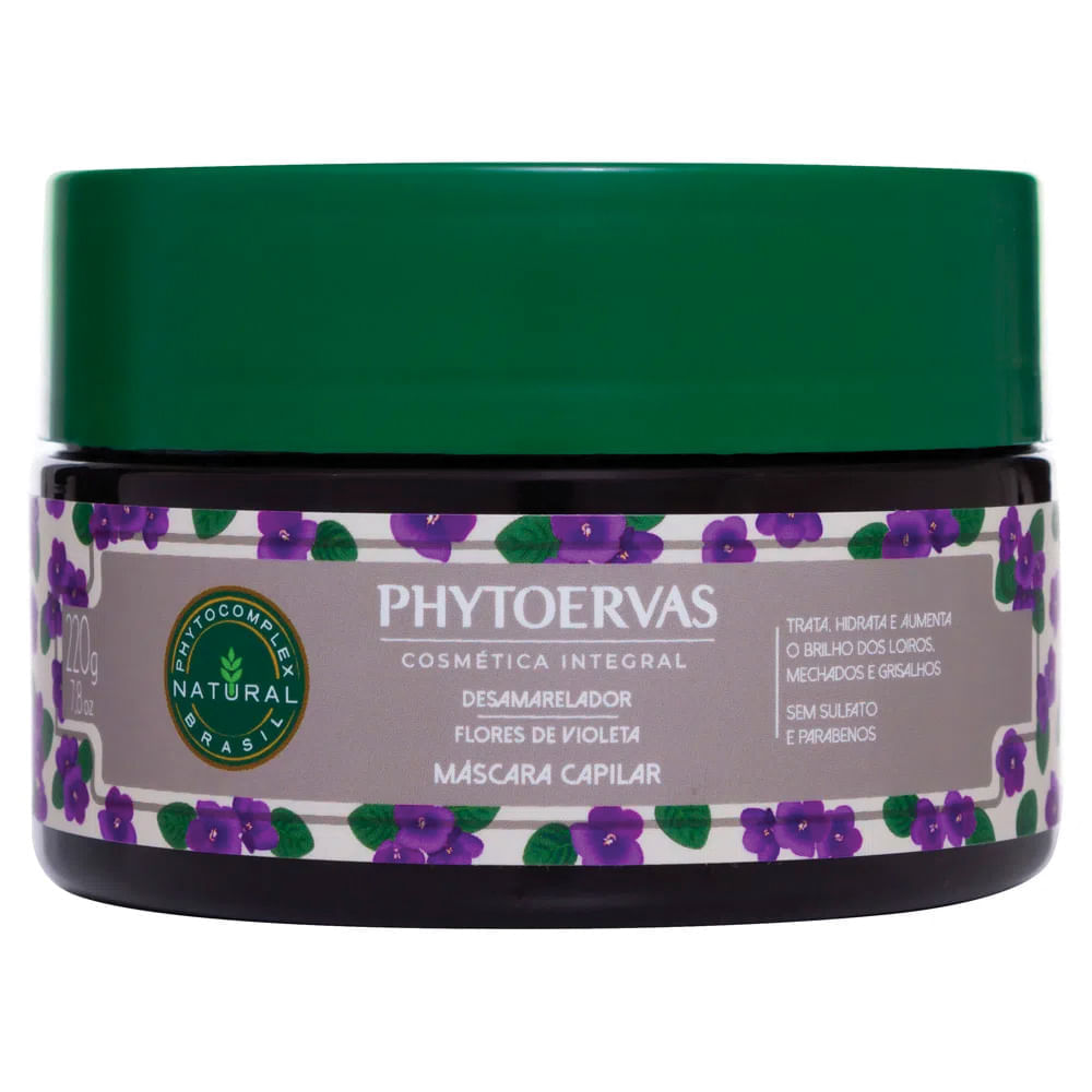 Phytoervas Desamarelador Flores de Violeta – Máscara Capilar 220g