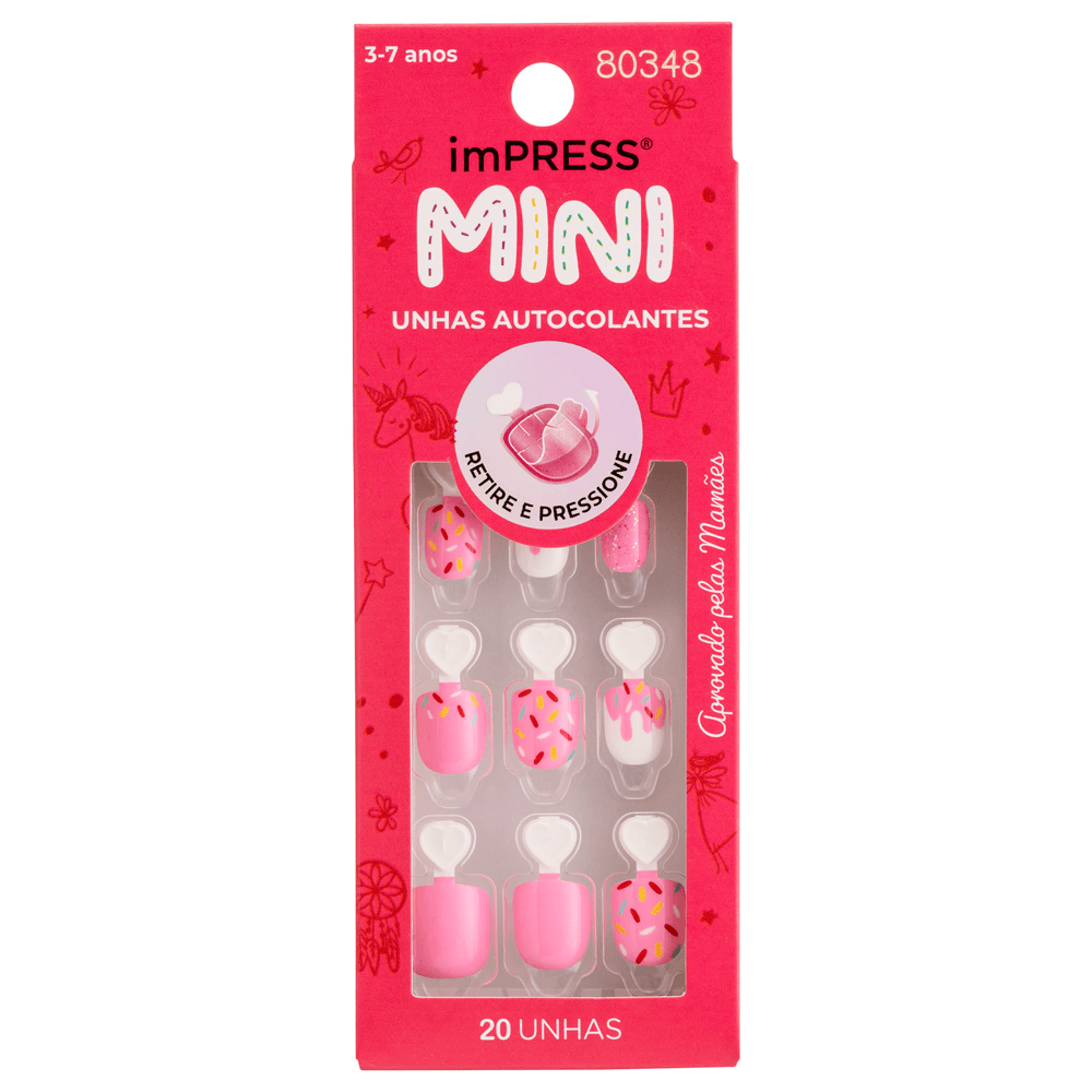 Unha Postiça imPress Mini Infantil Super Duper  Kiss New York