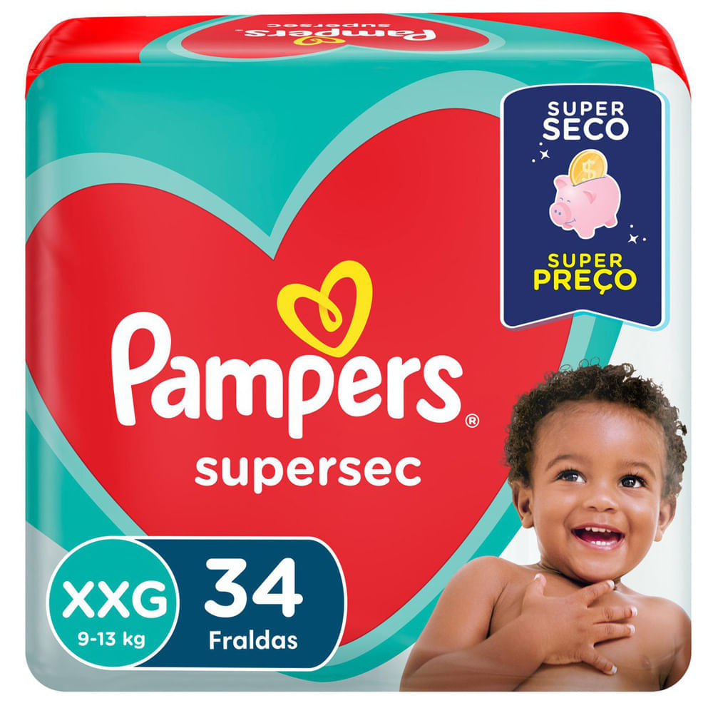 Fralda Supersec Hiper ”xxg” Pampers Simples Pc34un